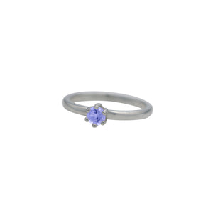 Tanzanite Round Faceted Stacking Ring