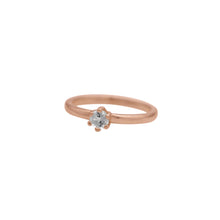 Load image into Gallery viewer,    White-Sapphire-Rose-Gold-Birthstone-Solitare-Stacking-Ring

