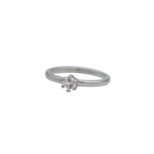 Load image into Gallery viewer,    White-Sapphire-White-Gold-Birthstone-Solitare-Stacking-Ring
