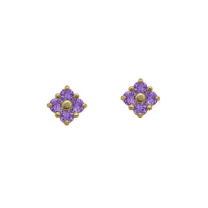 Yellow-Gold-Amethyst-Lucky-Clover-Stud-Earrings