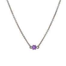 Load image into Gallery viewer, Round Amethyst Necklace in Sterling Silver
