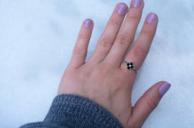 Load image into Gallery viewer, sterling-black-spinel-Lucky-Clover-Ring
