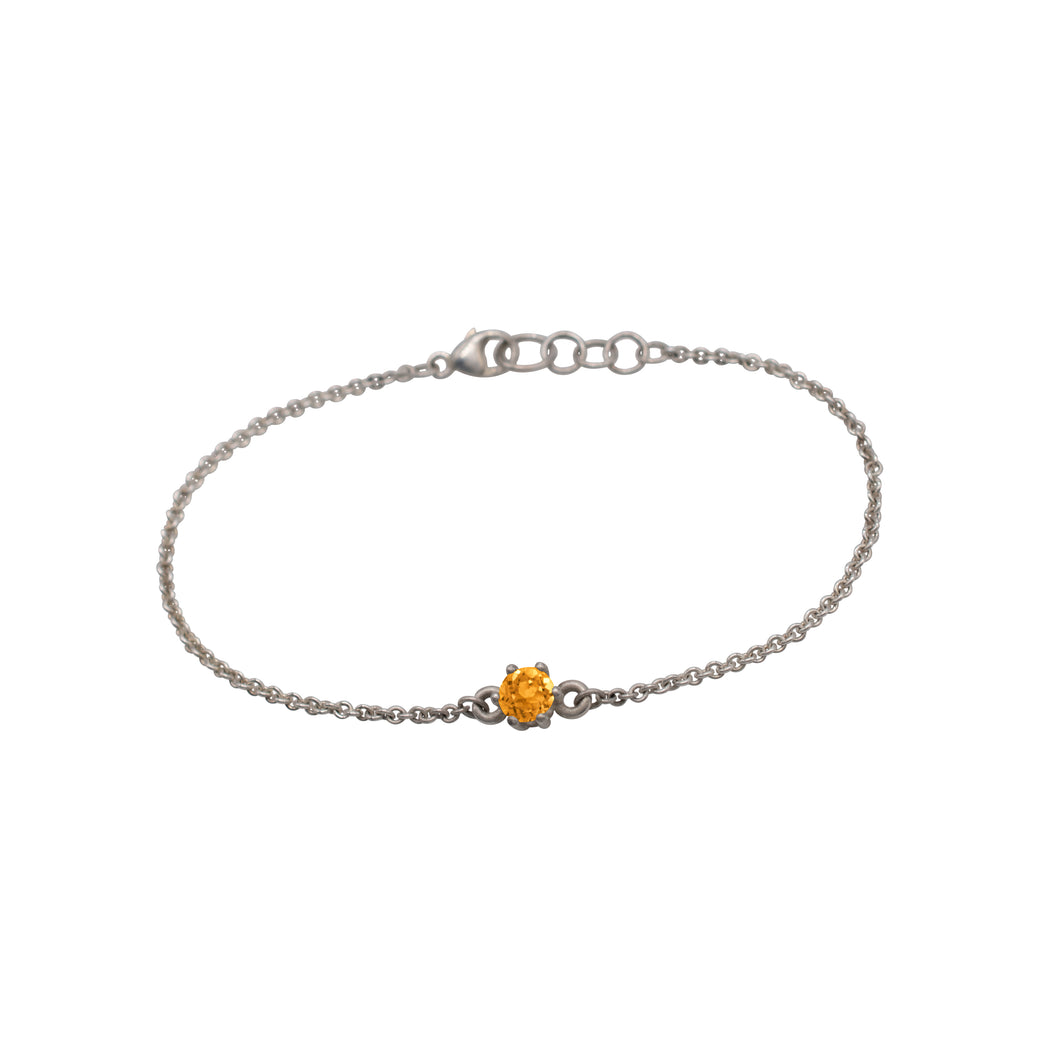 Round Citrine Bracelet in Sterling Silver