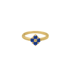 Lucky Clover Ring in Lapis Lazuli