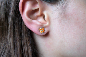 Spessartite-garnet-Lucky-Clover-Studs