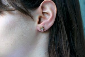 Mismatch Moon and Star Stud Earrings