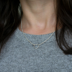 Minimal Heart Necklace in Sterling Silver