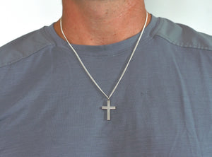 Men’s Cross Necklace in Sterling Silver