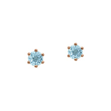 Load image into Gallery viewer,    rose-gold-aquamarine-facated-stud
