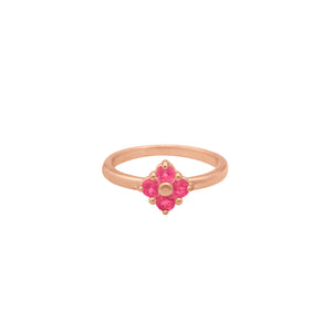 Lucky Clover Ring in Pink Tourmaline