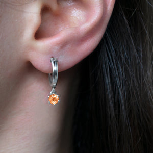 Spessartite-Garnet-Huggie-Hoop-Earrings