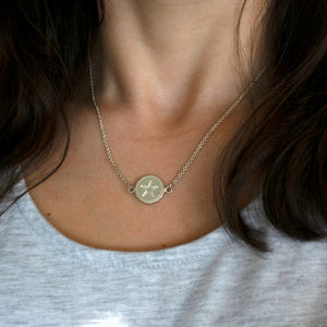 Starfish Circle Necklace in Sterling Silver