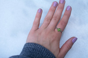 Lucky Clover Ring in Green Tourmaline