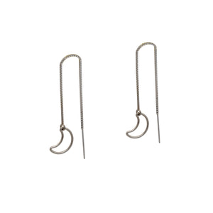 Crescent Moon Threader Earrings