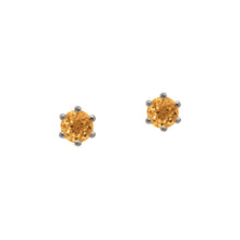 Load image into Gallery viewer, sterling-silver-citrine-facated-stud
