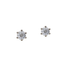 Load image into Gallery viewer, sterling-silver-clear-quartz-facated-stud
