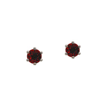 Load image into Gallery viewer, sterling-silver-garnet-facated-studs
