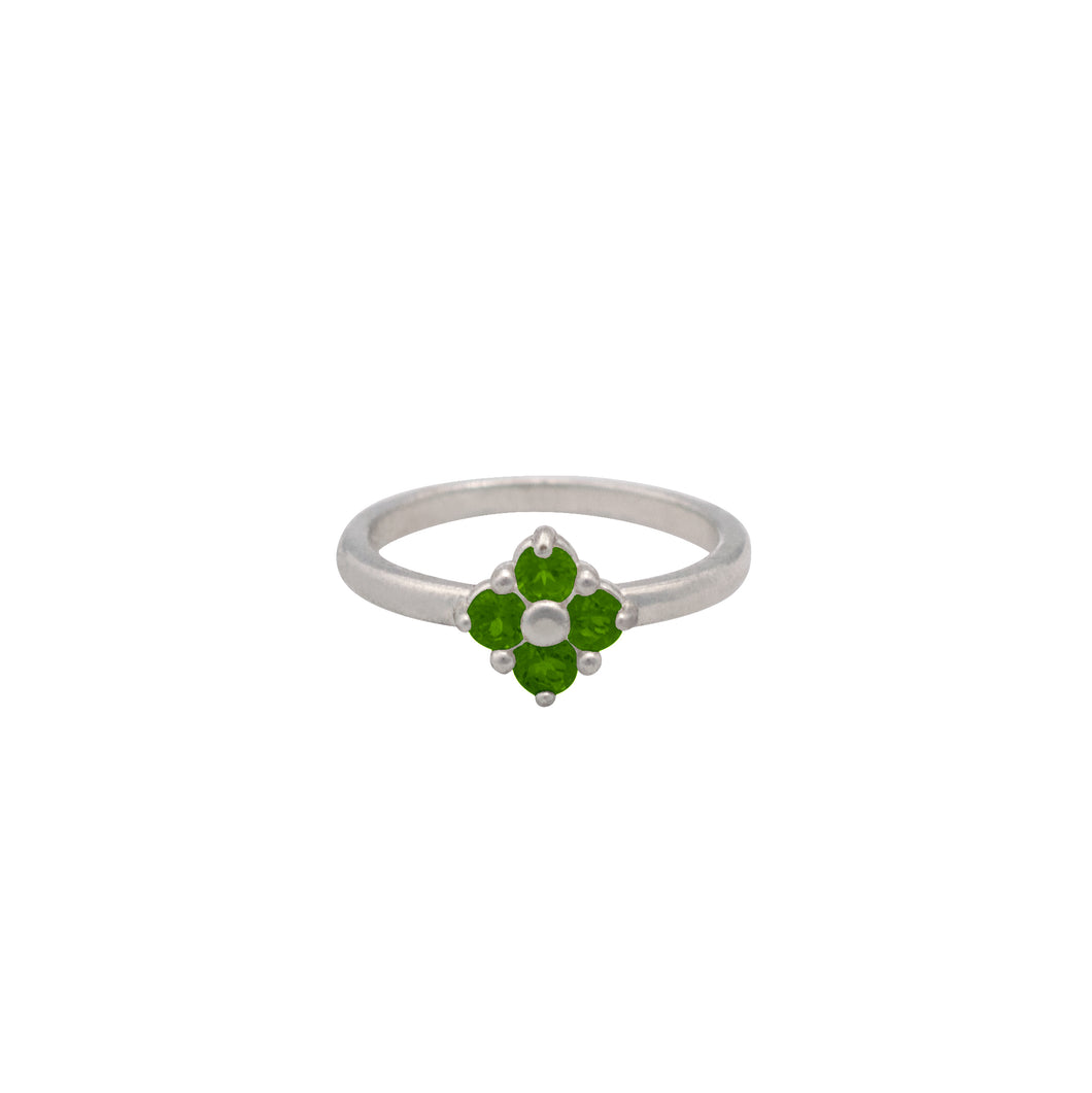 Lucky Clover Ring in Green Tourmaline