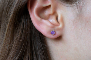 4mm Amethyst Stud Earrings