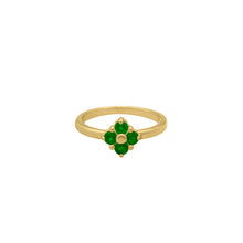 Load image into Gallery viewer, Lucky Clover Ring in Tsavorite Garnet
