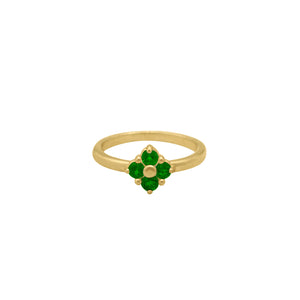 Lucky Clover Ring in Tsavorite Garnet